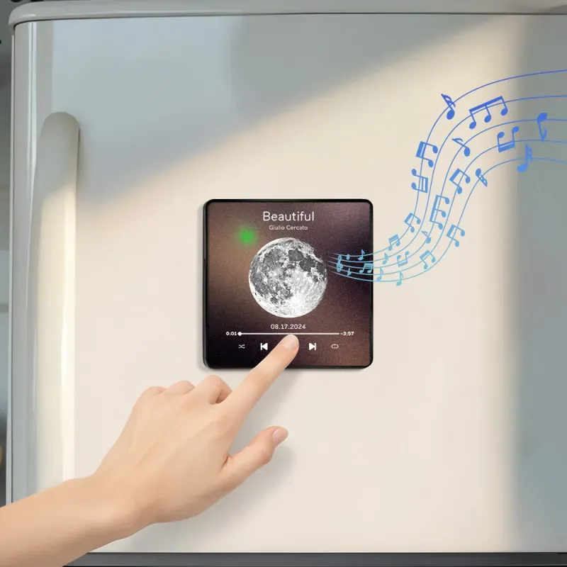 Personalized Moon Phase Music Fridge Magnet Customized Multicolor Wall Photo Sticker Music Fridge Magnet Can Play Songs