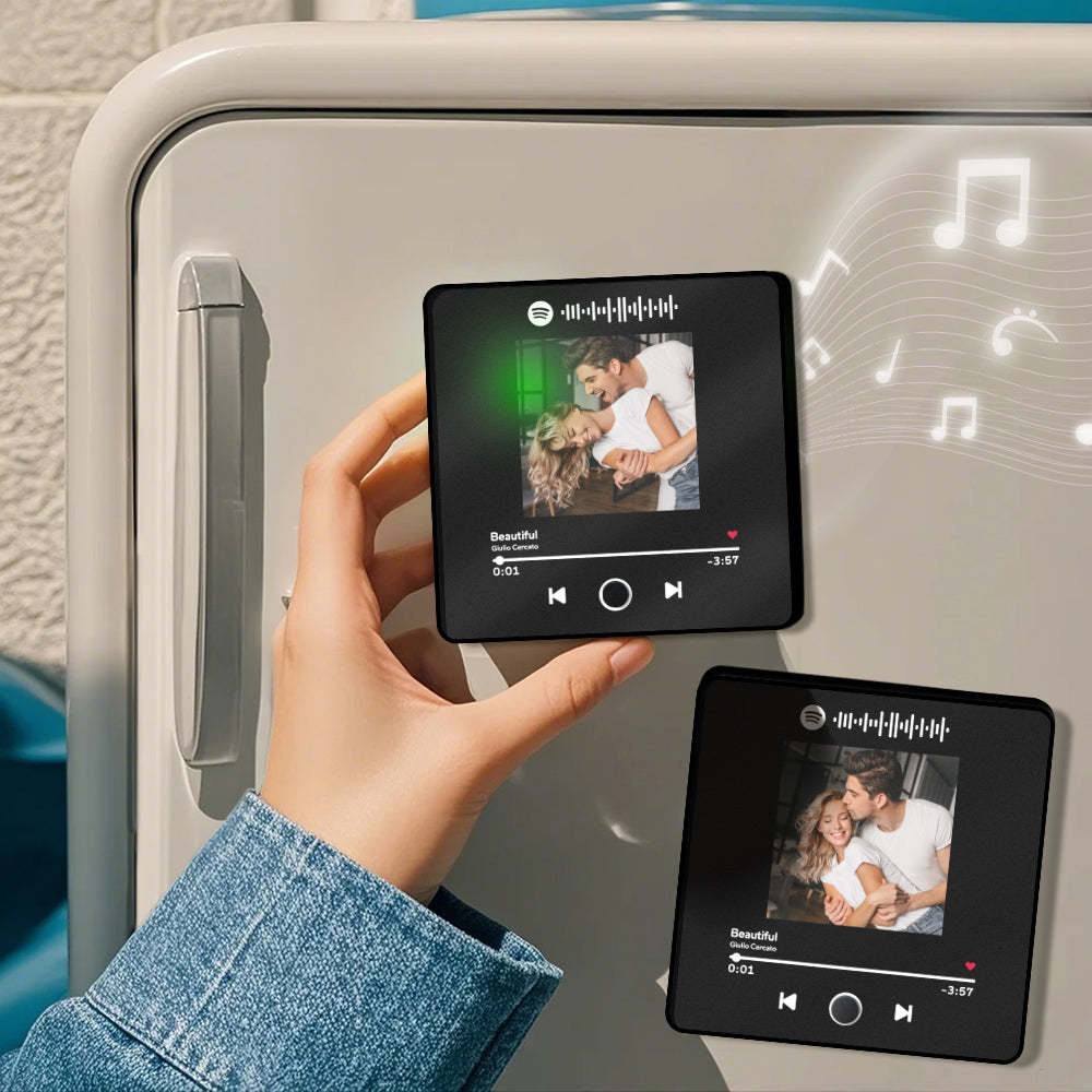 Personalized Photo Spotify Music Fridge Magnet Custom Wall Photo Sticker Music Fridge Magnet Can Play Songs