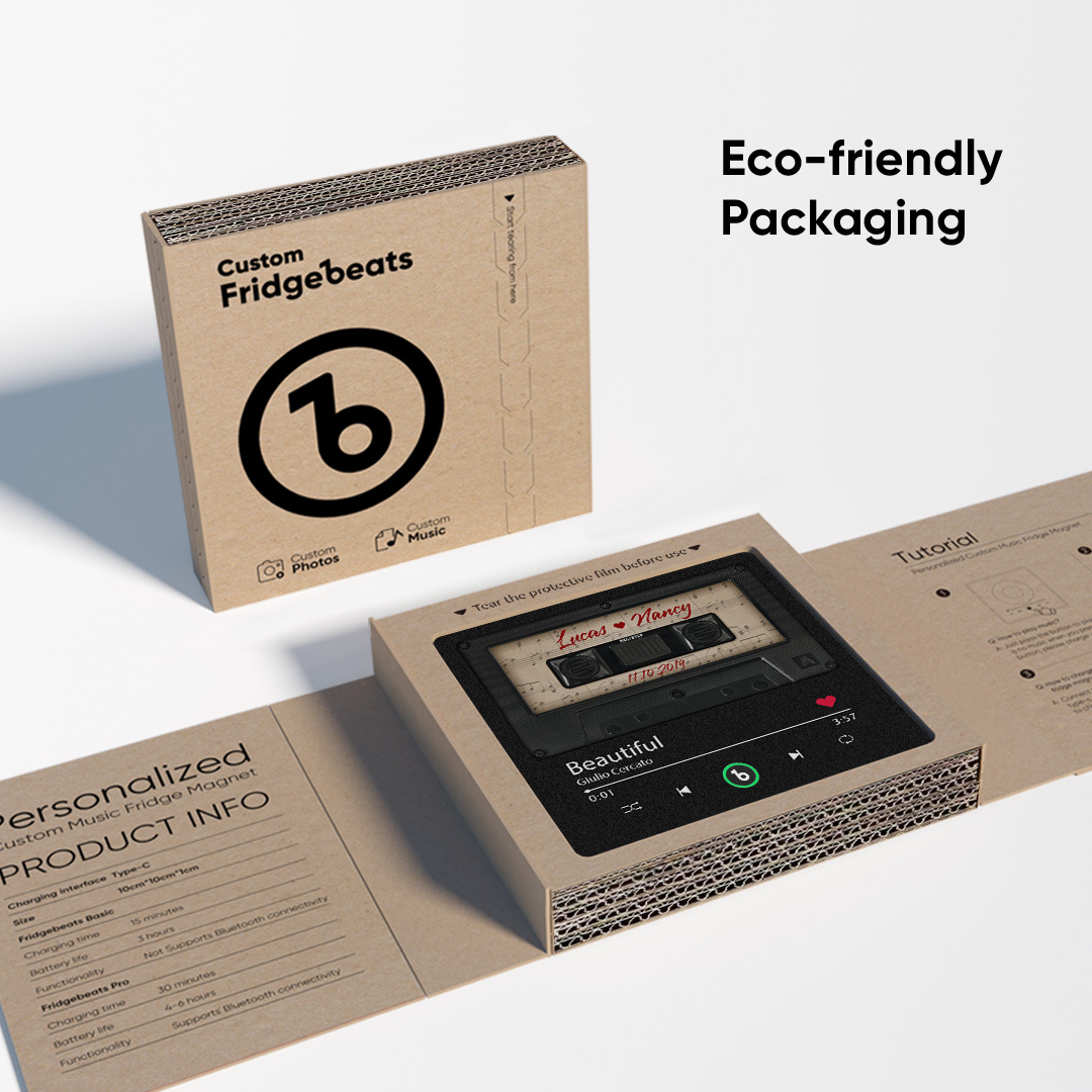 Custom Music Fridge Magnet Retro Black Cassette Tape Music Fridge Magnet New 4.0 Upgrade Music Wall Photo Sticker Music Movement That Can Be Played Gift for Couple - 