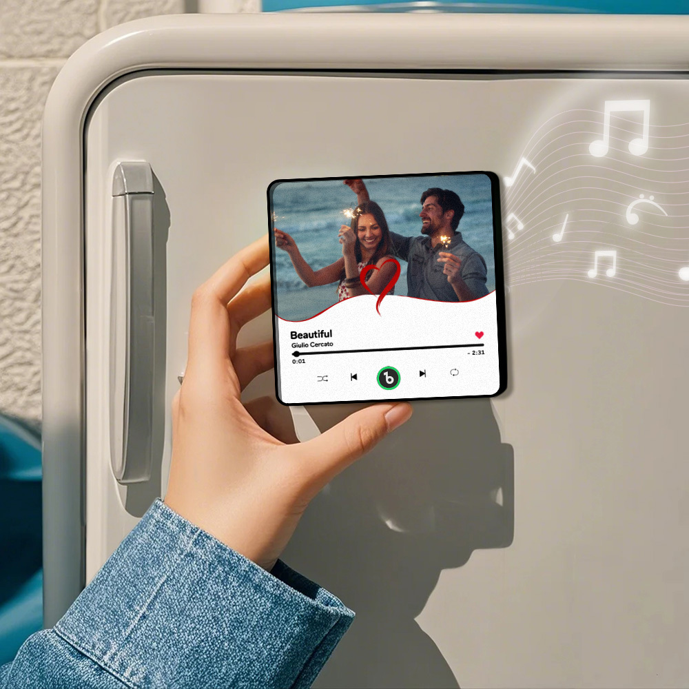 Custom Music Fridge Magnets Custom Music Fridge Magnet Colorful Frame Album Fridge Magnet Can Play Songs Gift for Her - Get Photo Blanket