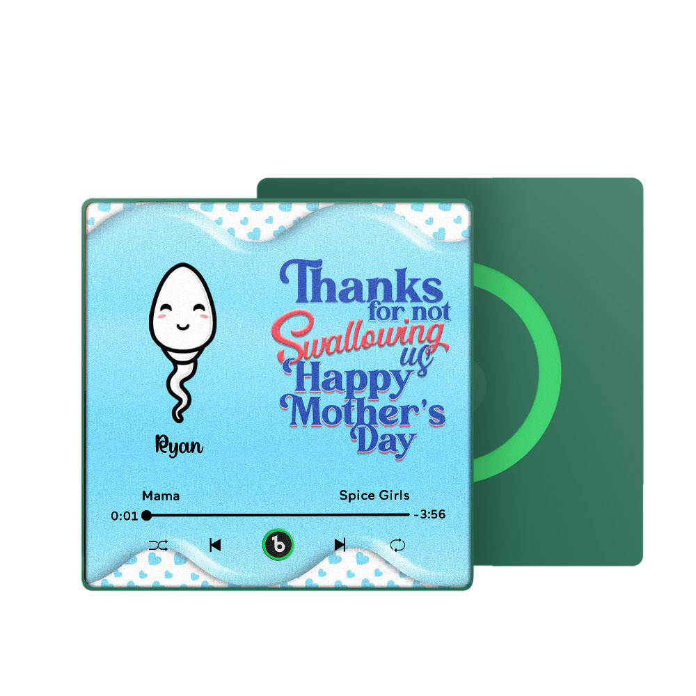 Thanks for not Swallowing Me Personalized Music Fridge Magnet, Funny Mother's Day Gift for Mom, Gift for her