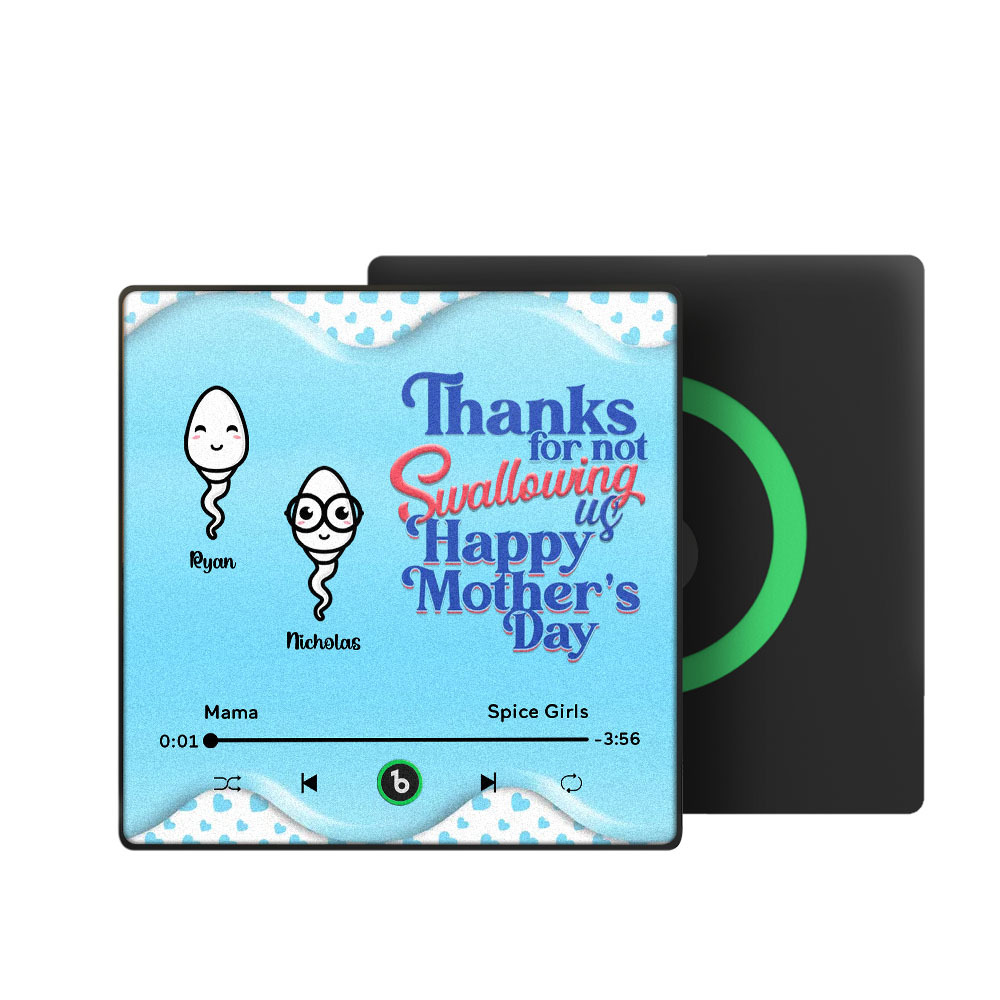 Thanks for not Swallowing Me Personalized Music Fridge Magnet, Funny Mother's Day Gift for Mom, Gift for her