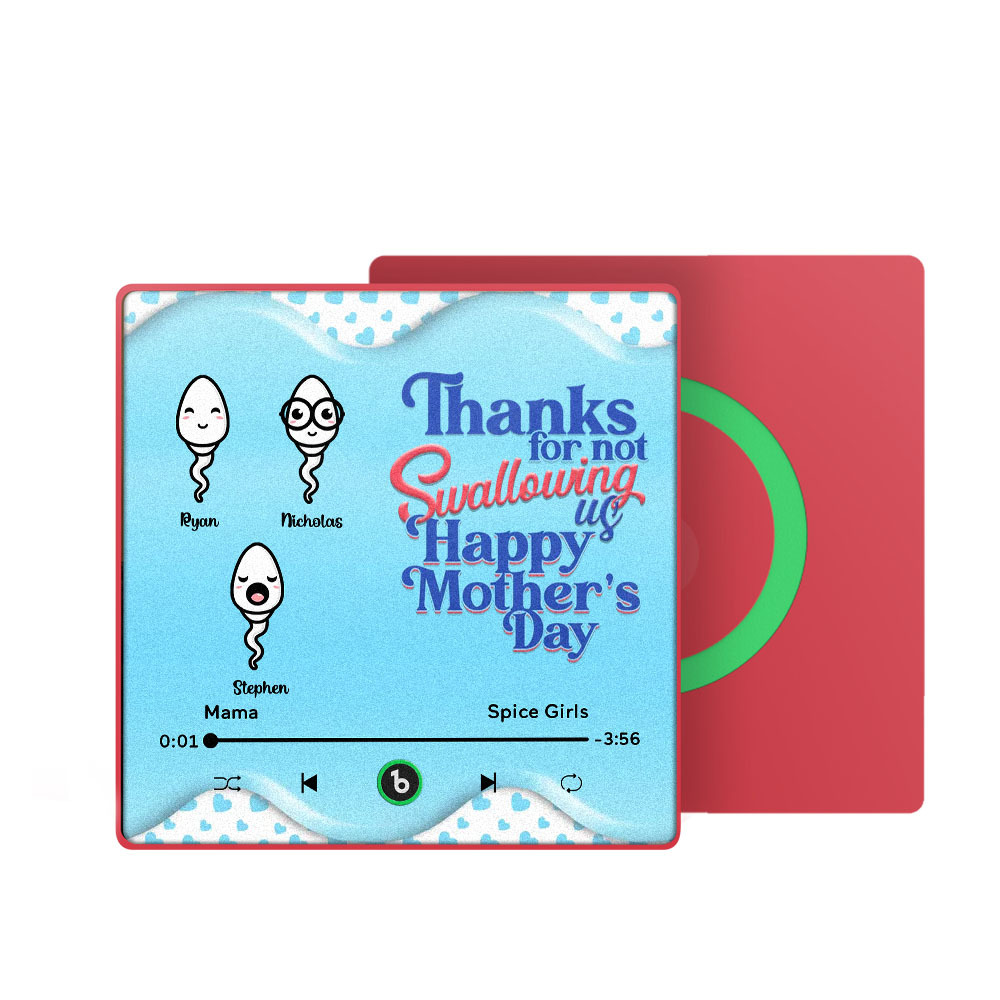 Thanks for not Swallowing Me Personalized Music Fridge Magnet, Funny Mother's Day Gift for Mom, Gift for her