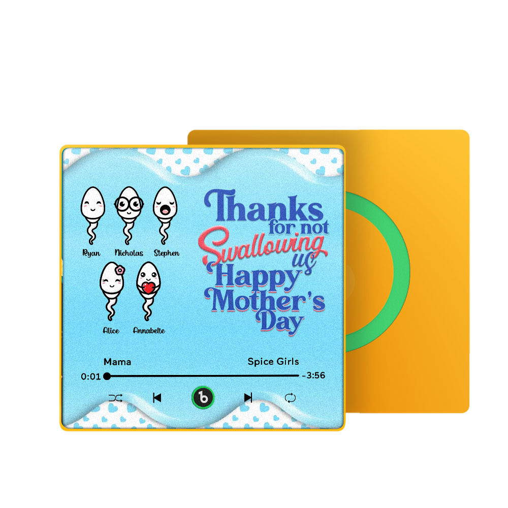 Thanks for not Swallowing Me Personalized Music Fridge Magnet, Funny Mother's Day Gift for Mom, Gift for her