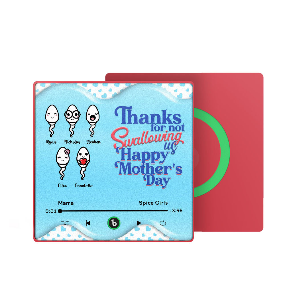 Thanks for not Swallowing Me Personalized Music Fridge Magnet, Funny Mother's Day Gift for Mom, Gift for her