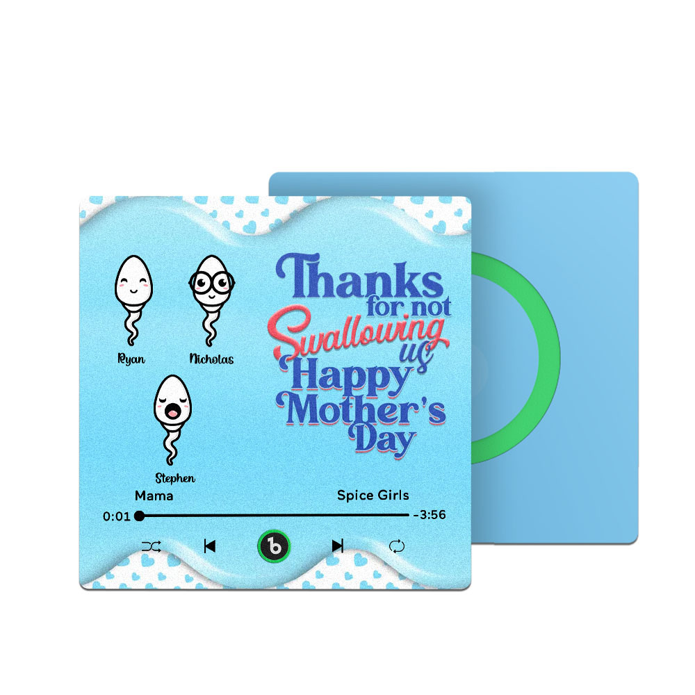 Thanks for not Swallowing Me Personalized Music Fridge Magnet, Funny Mother's Day Gift for Mom, Gift for her