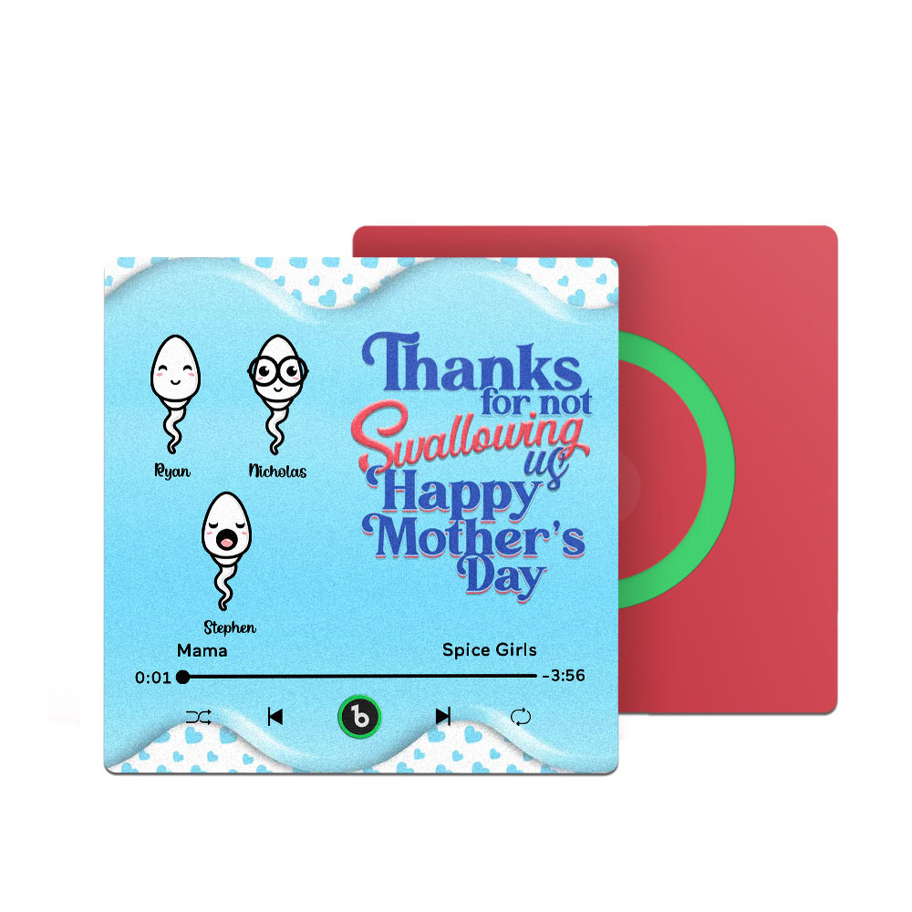 Thanks for not Swallowing Me Personalized Music Fridge Magnet, Funny Mother's Day Gift for Mom, Gift for her