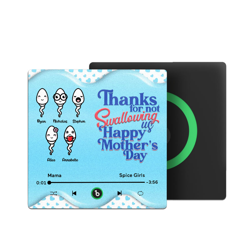 Thanks for not Swallowing Me Personalized Music Fridge Magnet, Funny Mother's Day Gift for Mom, Gift for her
