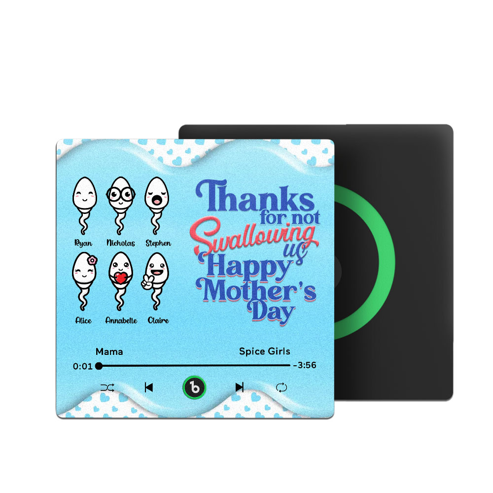 Thanks for not Swallowing Me Personalized Music Fridge Magnet, Funny Mother's Day Gift for Mom, Gift for her