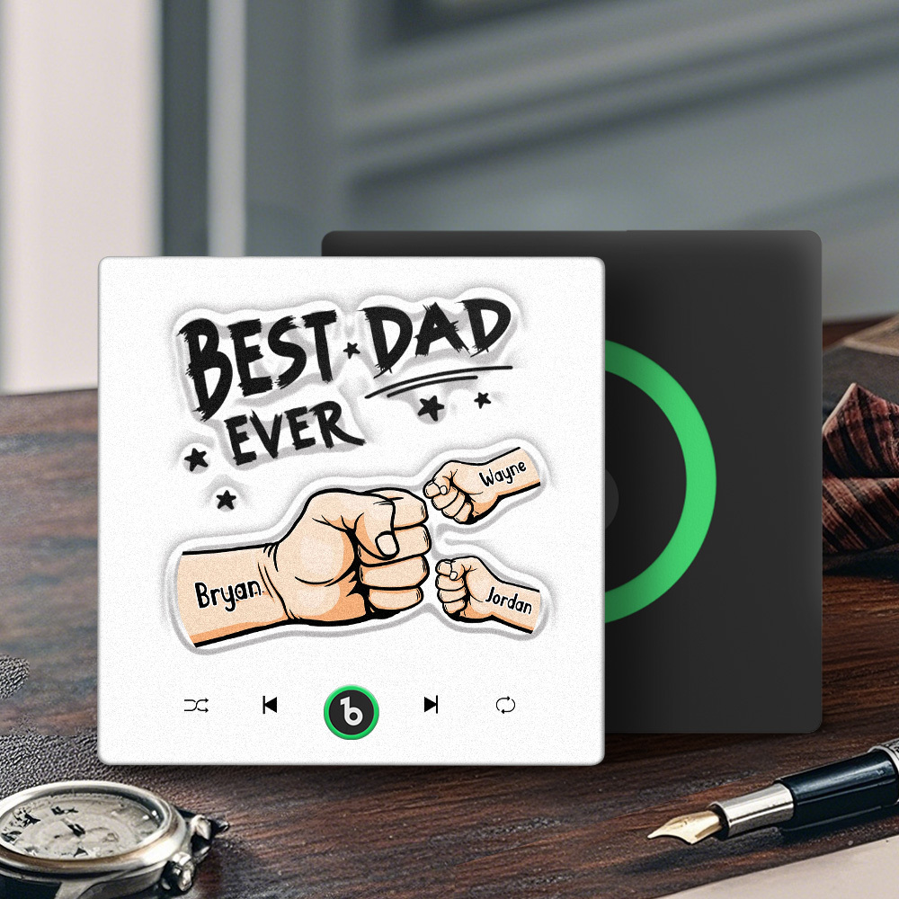 Custom Music Fridge Magnet New 4.0 Upgrade Colorful Frame Personalized Name Fist Gift Album Fridge Magnet Music Father's Day Gifts - 