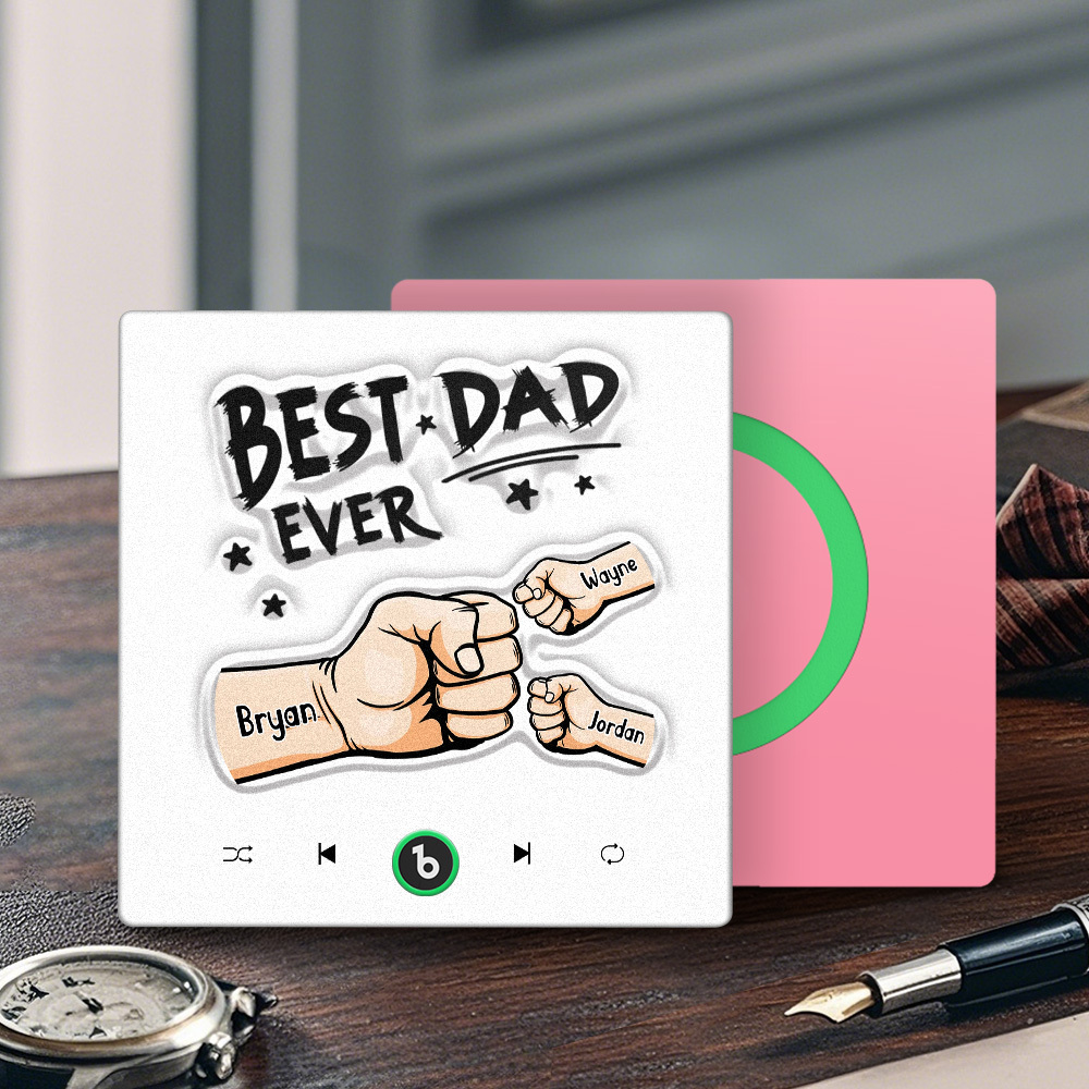 Custom Music Fridge Magnet New 4.0 Upgrade Colorful Frame Personalized Name Fist Gift Album Fridge Magnet Music Father's Day Gifts - 