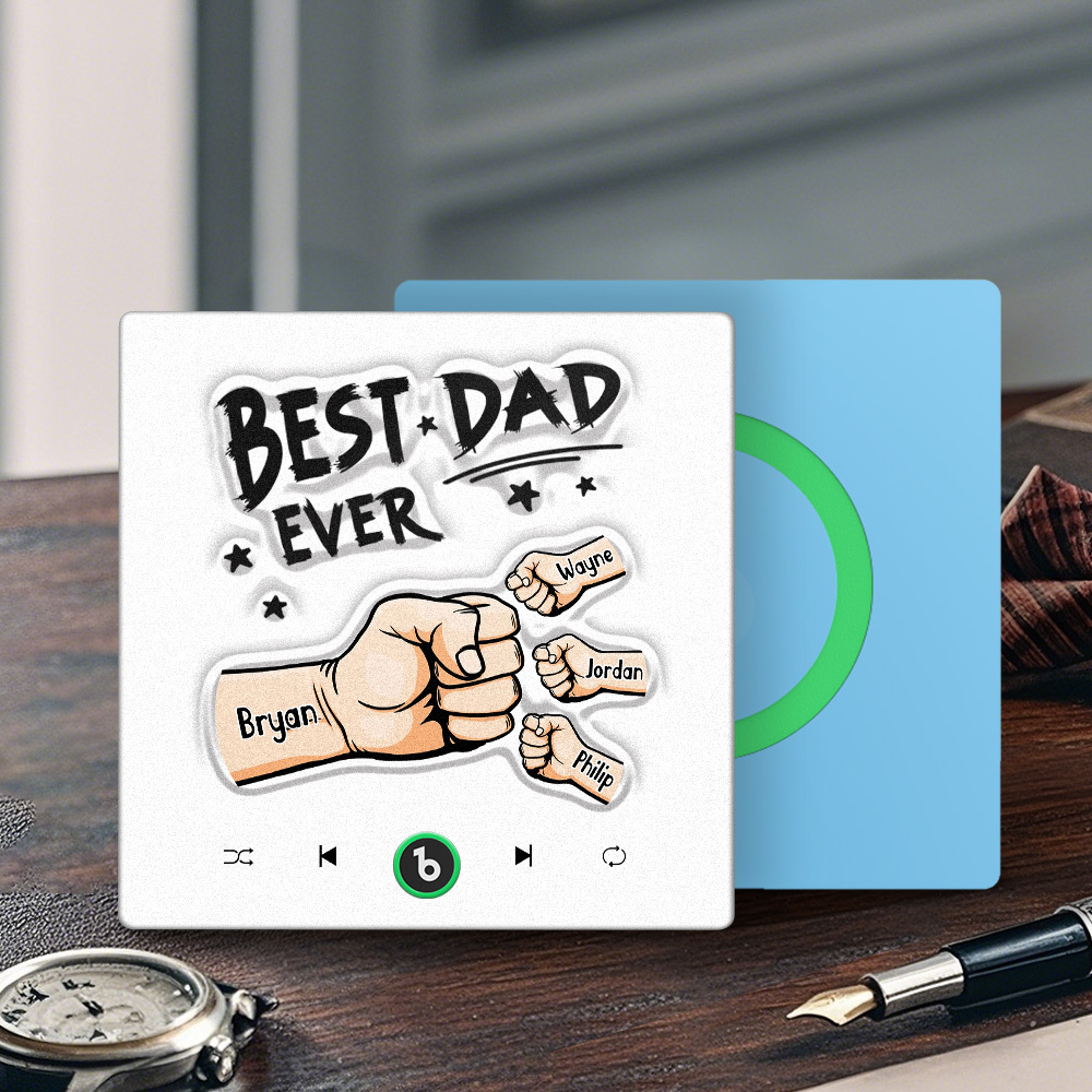 Custom Music Fridge Magnet New 4.0 Upgrade Colorful Frame Personalized Name Fist Gift Album Fridge Magnet Music Father's Day Gifts - 