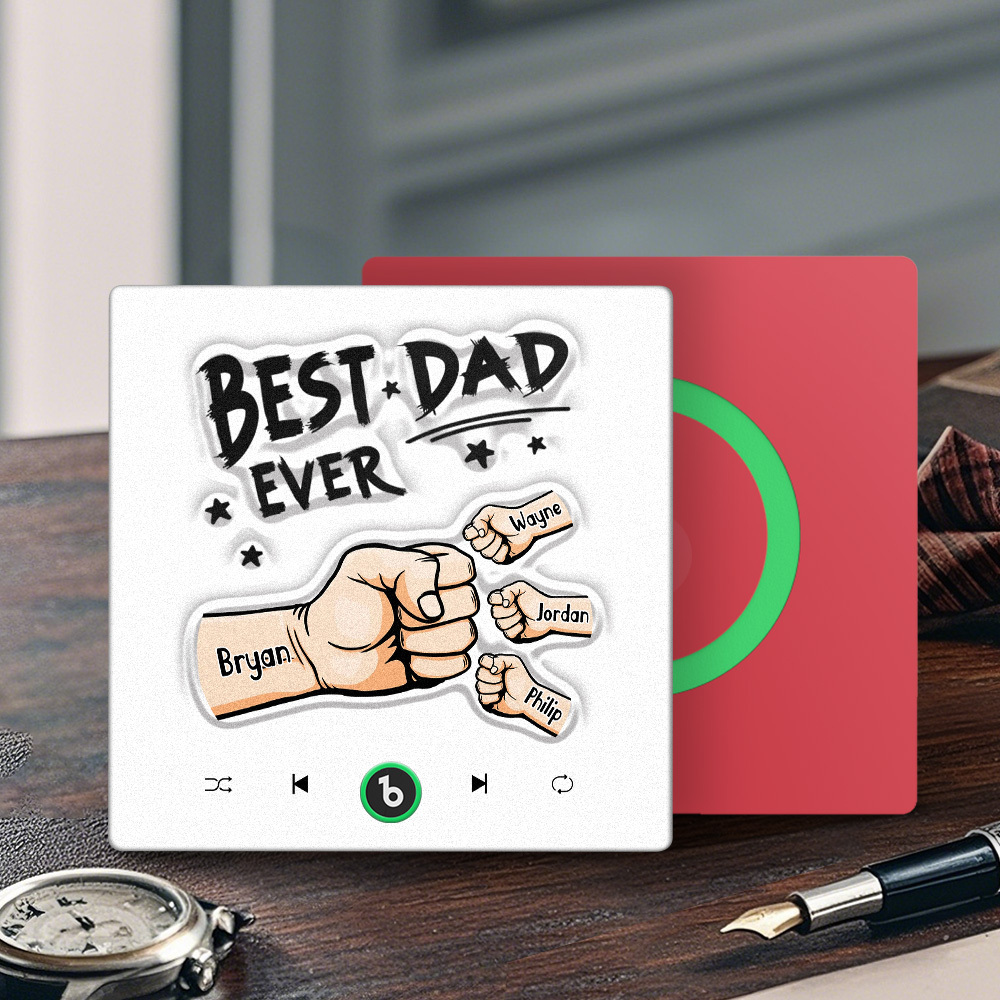 Custom Music Fridge Magnet New 4.0 Upgrade Colorful Frame Personalized Name Fist Gift Album Fridge Magnet Music Father's Day Gifts - 