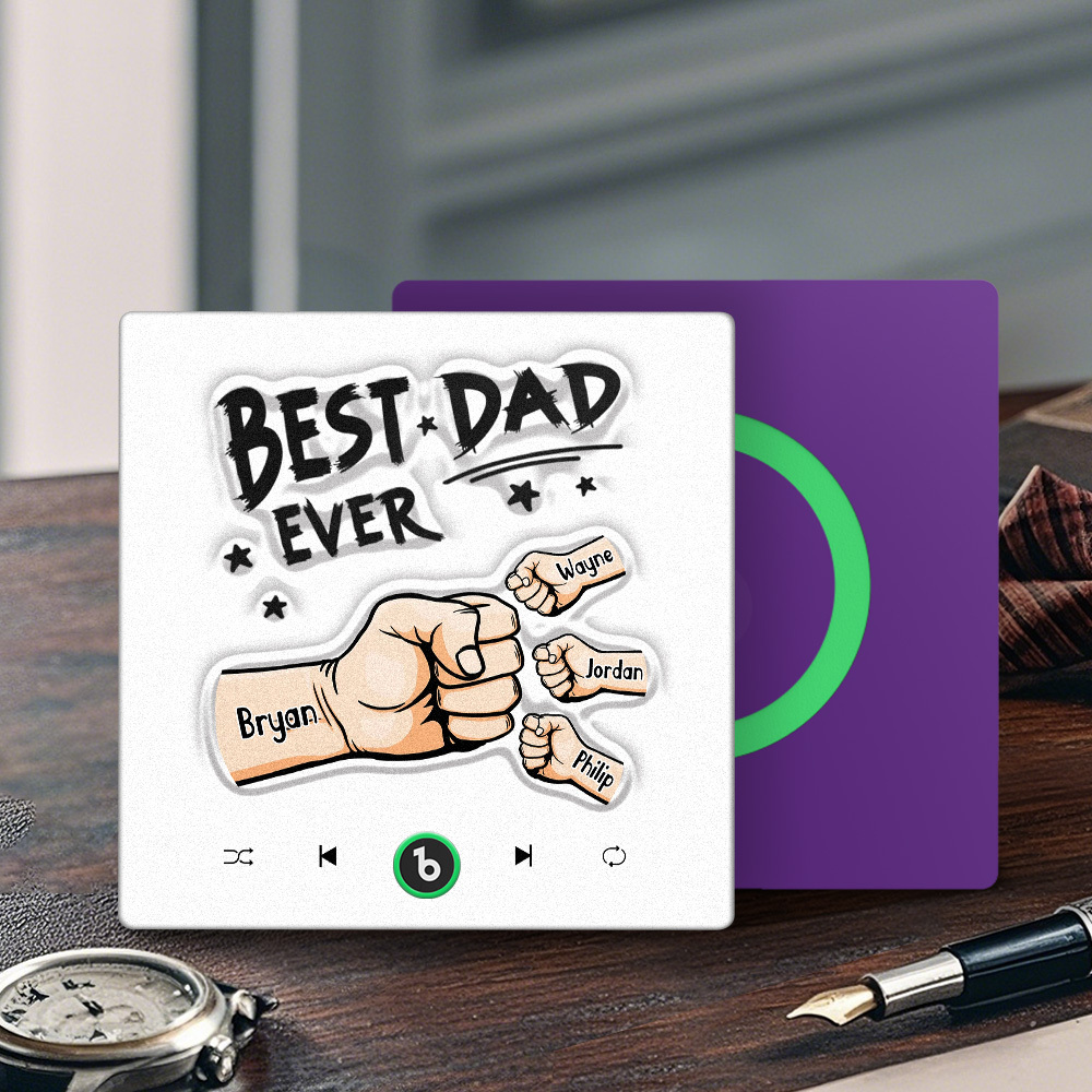 Custom Music Fridge Magnet New 4.0 Upgrade Colorful Frame Personalized Name Fist Gift Album Fridge Magnet Music Father's Day Gifts - 