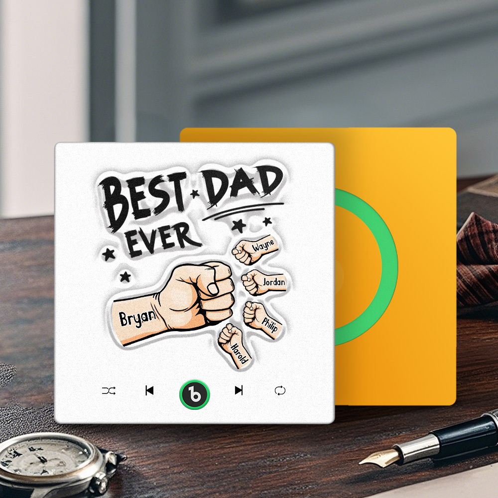 Custom Music Fridge Magnet New 4.0 Upgrade Colorful Frame Personalized Name Fist Gift Album Fridge Magnet Music Father's Day Gifts - 