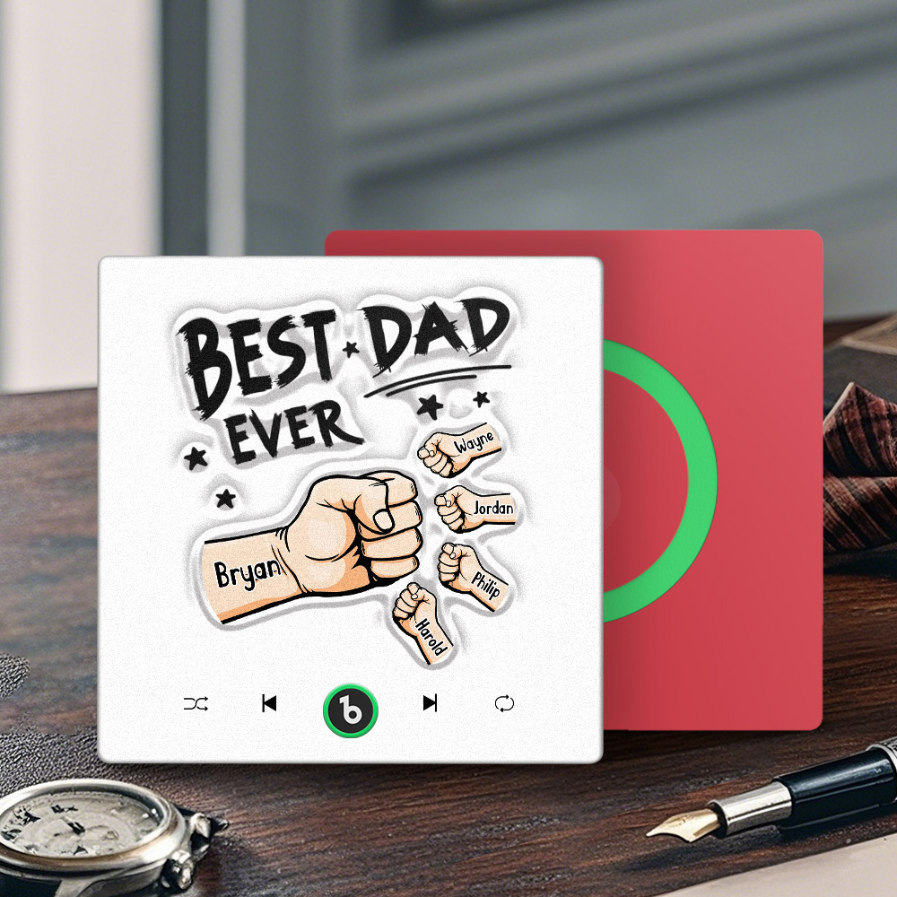 Custom Music Fridge Magnet New 4.0 Upgrade Colorful Frame Personalized Name Fist Gift Album Fridge Magnet Music Father's Day Gifts - 