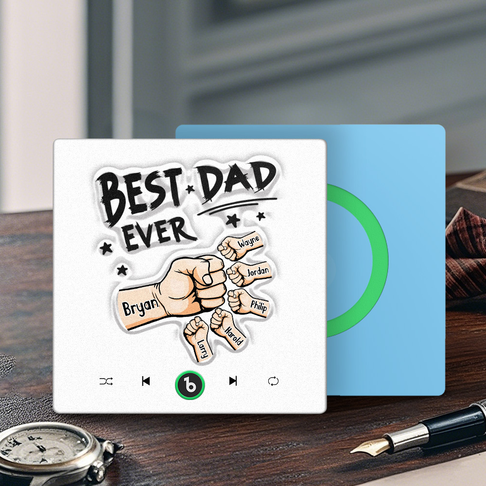 Custom Music Fridge Magnet New 4.0 Upgrade Colorful Frame Personalized Name Fist Gift Album Fridge Magnet Music Father's Day Gifts - 