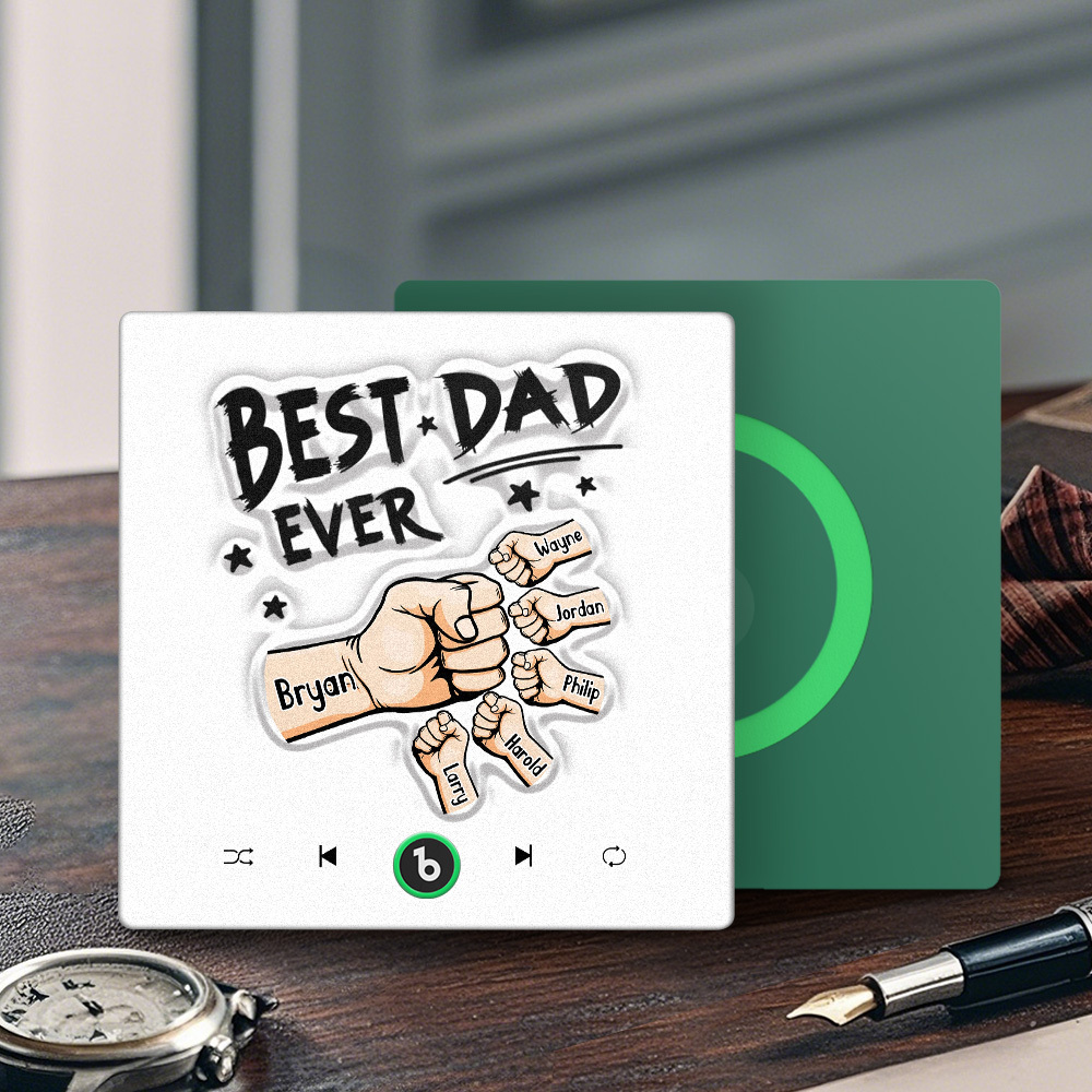 Custom Music Fridge Magnet New 4.0 Upgrade Colorful Frame Personalized Name Fist Gift Album Fridge Magnet Music Father's Day Gifts - 