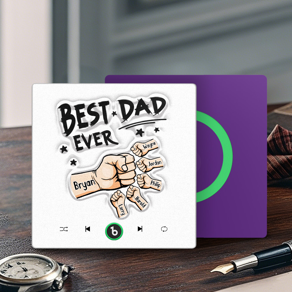 Custom Music Fridge Magnet New 4.0 Upgrade Colorful Frame Personalized Name Fist Gift Album Fridge Magnet Music Father's Day Gifts - 