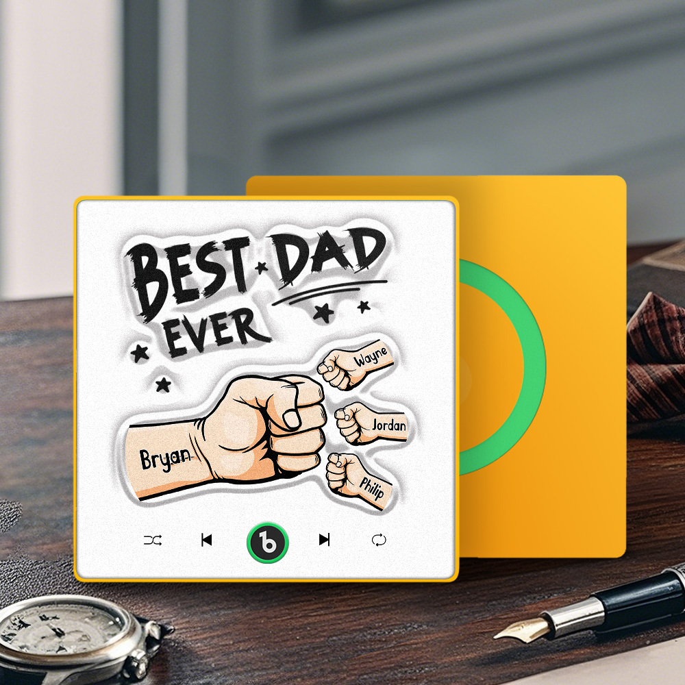 Custom Music Fridge Magnet New 4.0 Upgrade Colorful Frame Personalized Name Fist Gift Album Fridge Magnet Music Father's Day Gifts - 