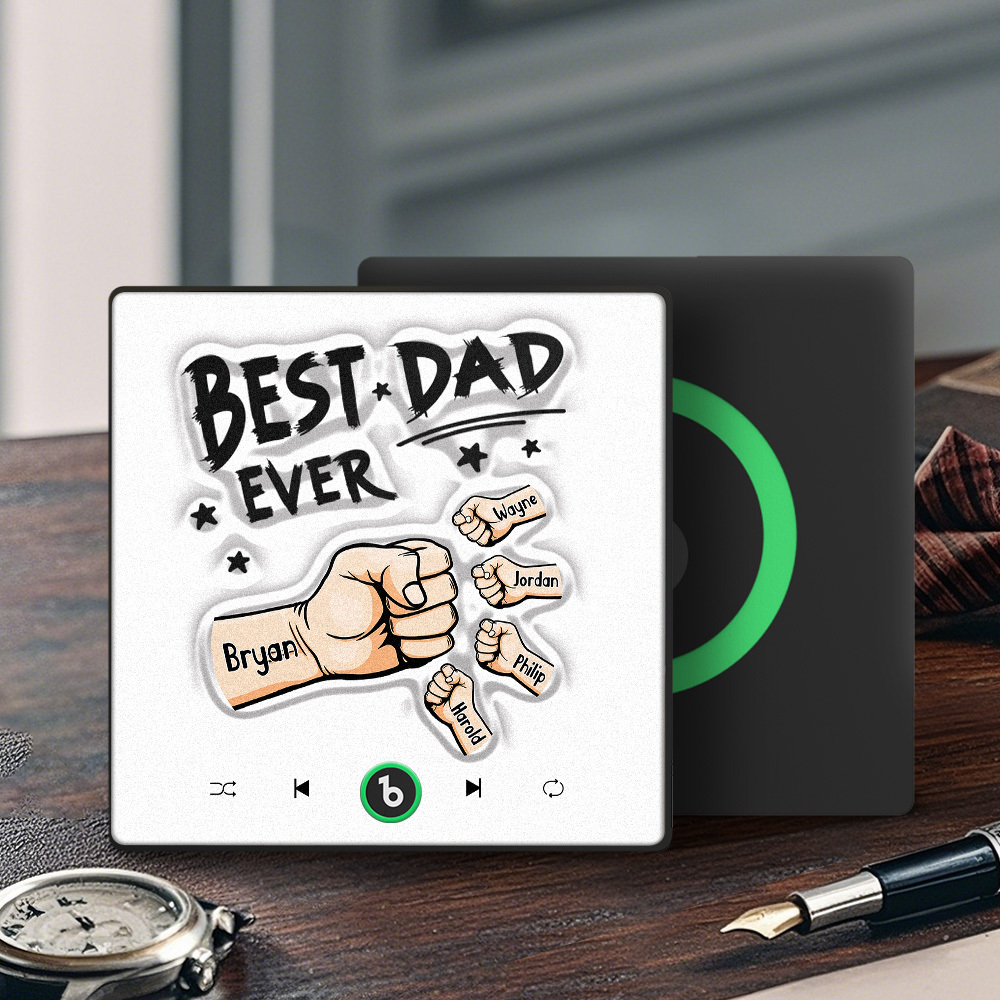 Custom Music Fridge Magnet New 4.0 Upgrade Colorful Frame Personalized Name Fist Gift Album Fridge Magnet Music Father's Day Gifts - 