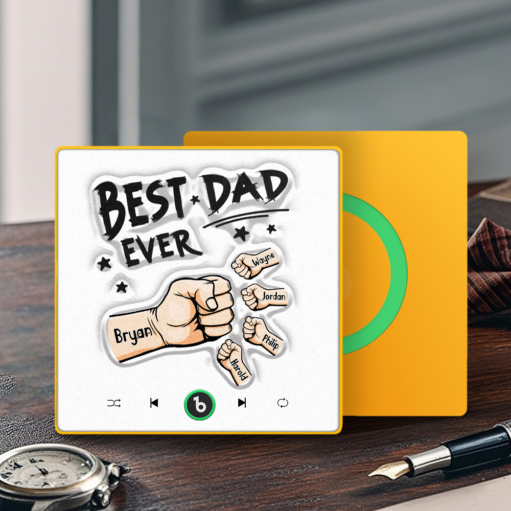 Custom Music Fridge Magnet New 4.0 Upgrade Colorful Frame Personalized Name Fist Gift Album Fridge Magnet Music Father's Day Gifts - 