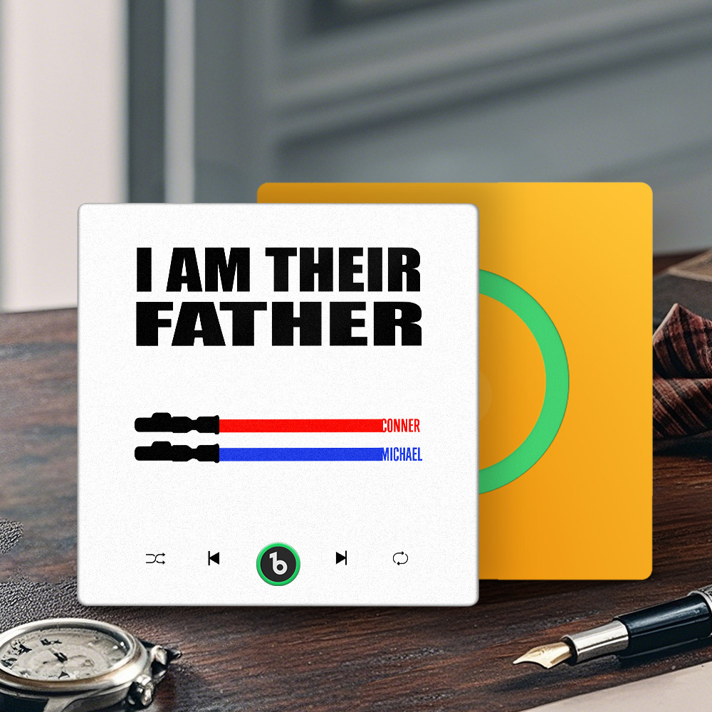 Custom Music Fridge Magnet New 4.0 Upgrade Colorful Frame Light Saber I Am Their Father Album Fridge Magnet Music Father's Day Gifts - 
