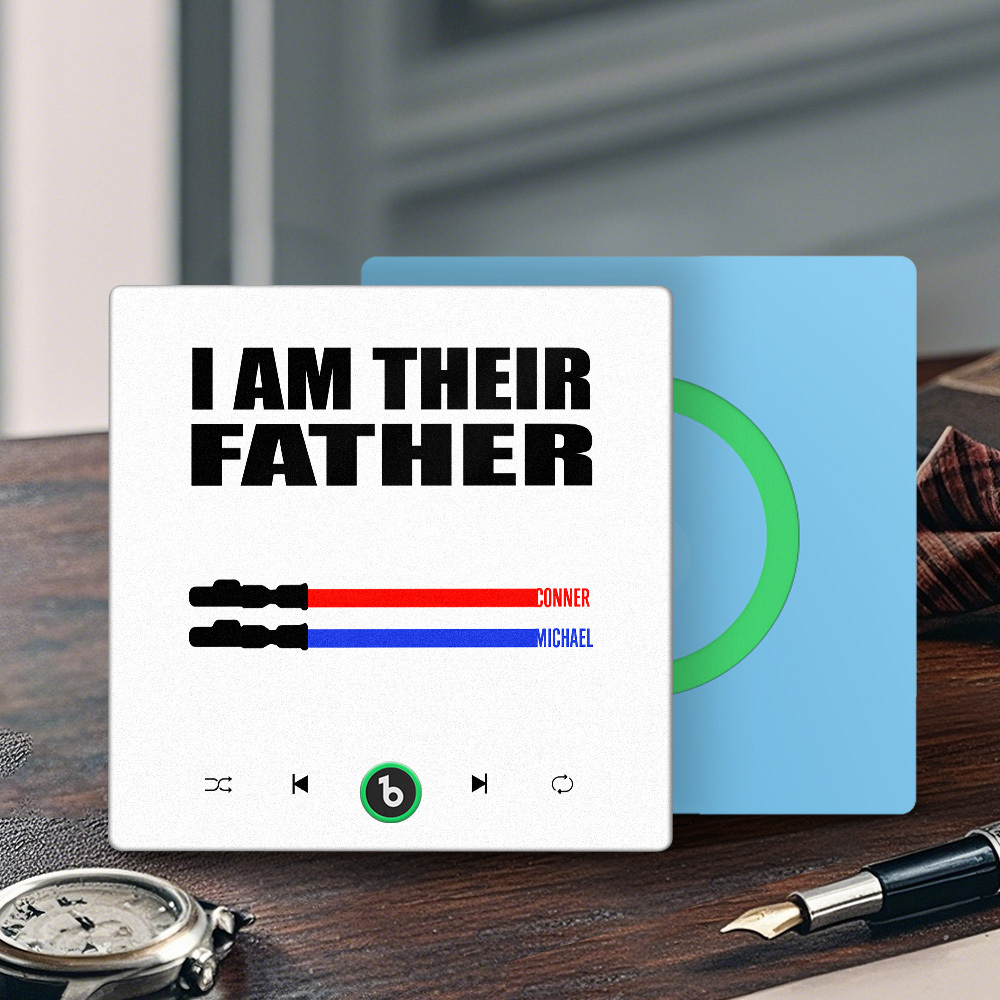 Custom Music Fridge Magnet New 4.0 Upgrade Colorful Frame Light Saber I Am Their Father Album Fridge Magnet Music Father's Day Gifts - 