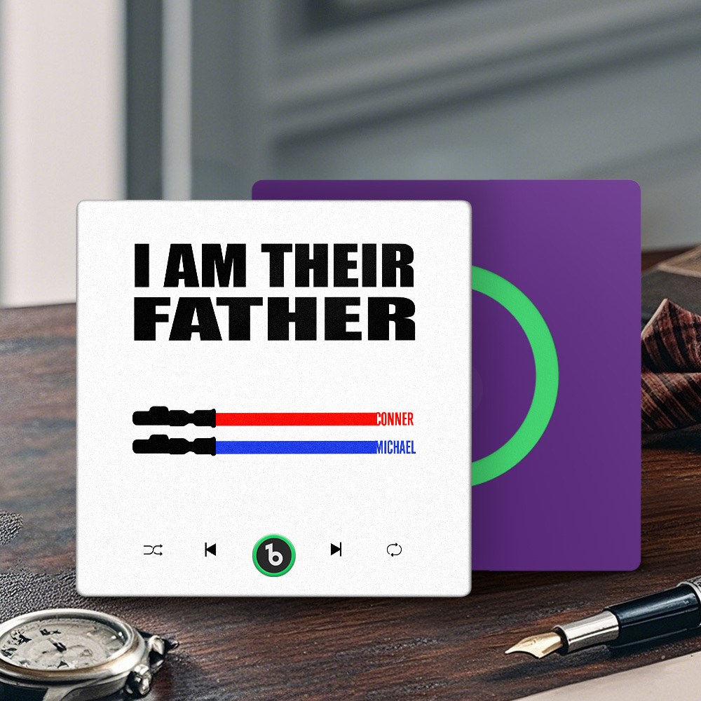 Custom Music Fridge Magnet New 4.0 Upgrade Colorful Frame Light Saber I Am Their Father Album Fridge Magnet Music Father's Day Gifts - 