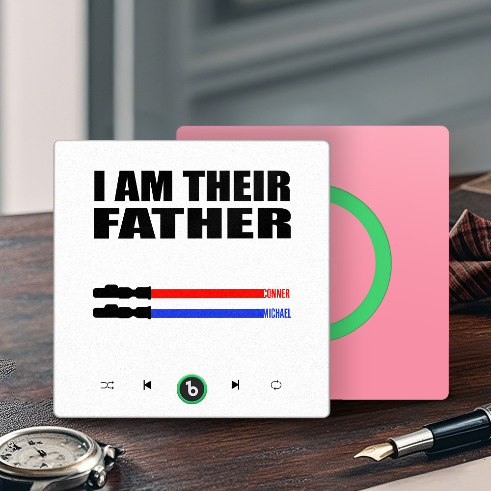 Custom Music Fridge Magnet New 4.0 Upgrade Colorful Frame Light Saber I Am Their Father Album Fridge Magnet Music Father's Day Gifts - 