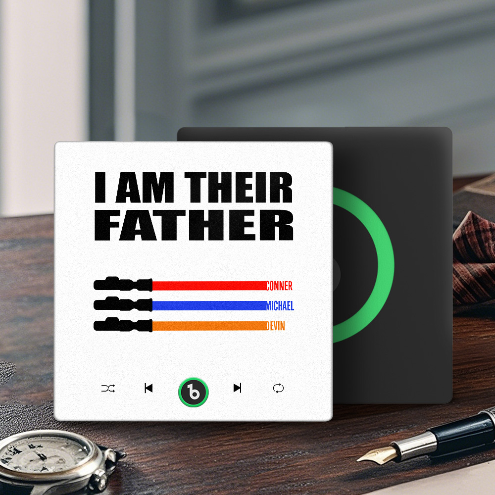 Custom Music Fridge Magnet New 4.0 Upgrade Colorful Frame Light Saber I Am Their Father Album Fridge Magnet Music Father's Day Gifts - 