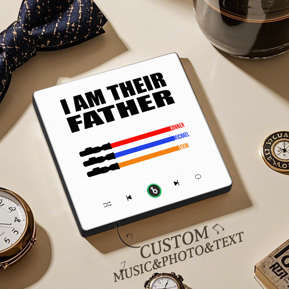 Custom Music Fridge Magnet New 4.0 Upgrade Colorful Frame Light Saber I Am Their Father Album Fridge Magnet Music Father's Day Gifts - 