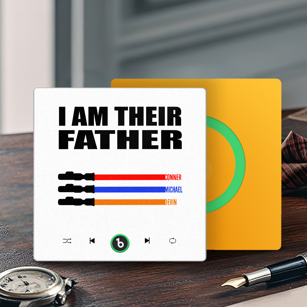 Custom Music Fridge Magnet New 4.0 Upgrade Colorful Frame Light Saber I Am Their Father Album Fridge Magnet Music Father's Day Gifts - 