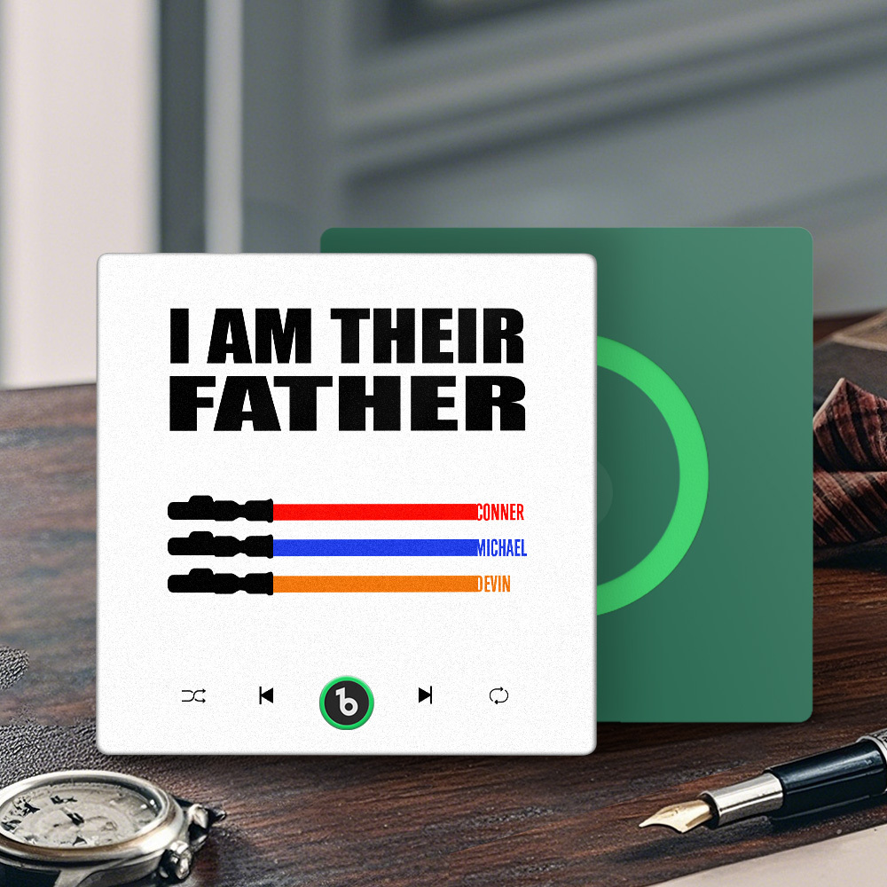 Custom Music Fridge Magnet New 4.0 Upgrade Colorful Frame Light Saber I Am Their Father Album Fridge Magnet Music Father's Day Gifts - 