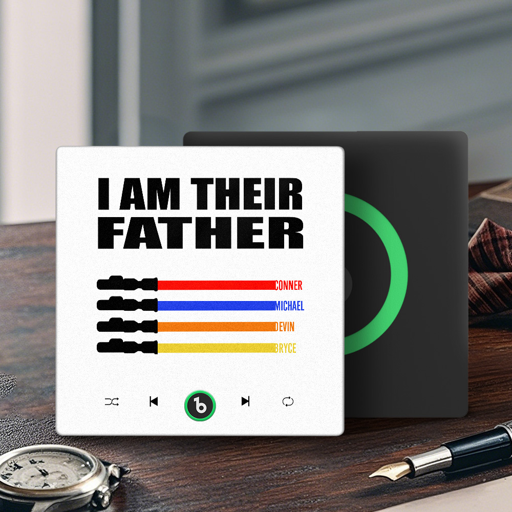 Custom Music Fridge Magnet New 4.0 Upgrade Colorful Frame Light Saber I Am Their Father Album Fridge Magnet Music Father's Day Gifts - 