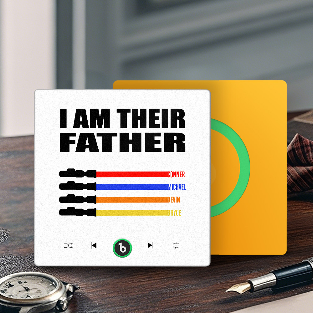 Custom Music Fridge Magnet New 4.0 Upgrade Colorful Frame Light Saber I Am Their Father Album Fridge Magnet Music Father's Day Gifts - 