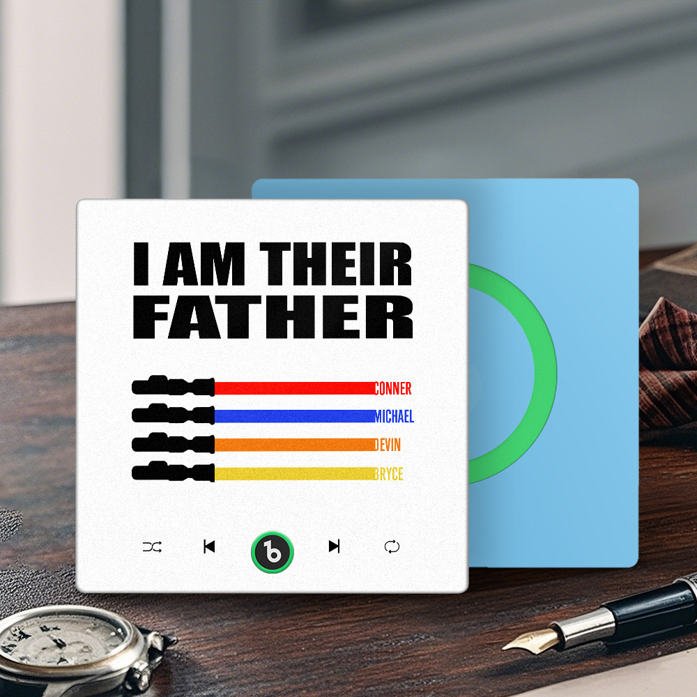 Custom Music Fridge Magnet New 4.0 Upgrade Colorful Frame Light Saber I Am Their Father Album Fridge Magnet Music Father's Day Gifts - 