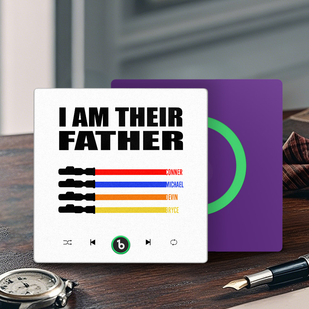 Custom Music Fridge Magnet New 4.0 Upgrade Colorful Frame Light Saber I Am Their Father Album Fridge Magnet Music Father's Day Gifts - 
