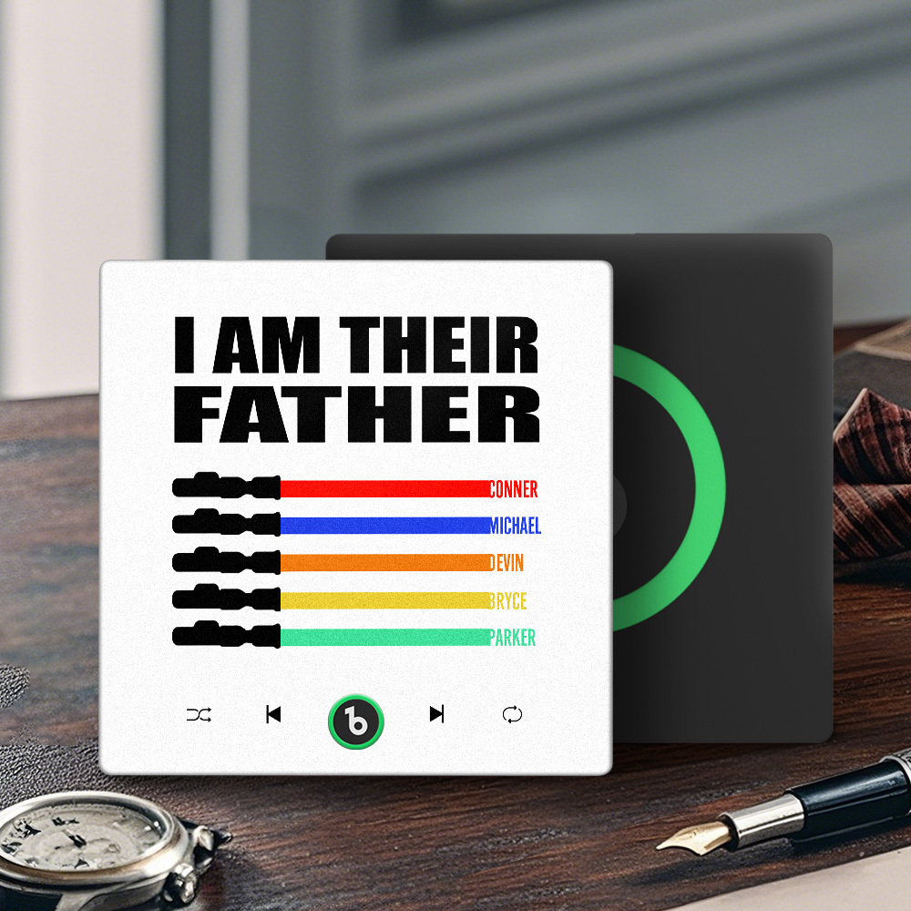 Custom Music Fridge Magnet New 4.0 Upgrade Colorful Frame Light Saber I Am Their Father Album Fridge Magnet Music Father's Day Gifts - 