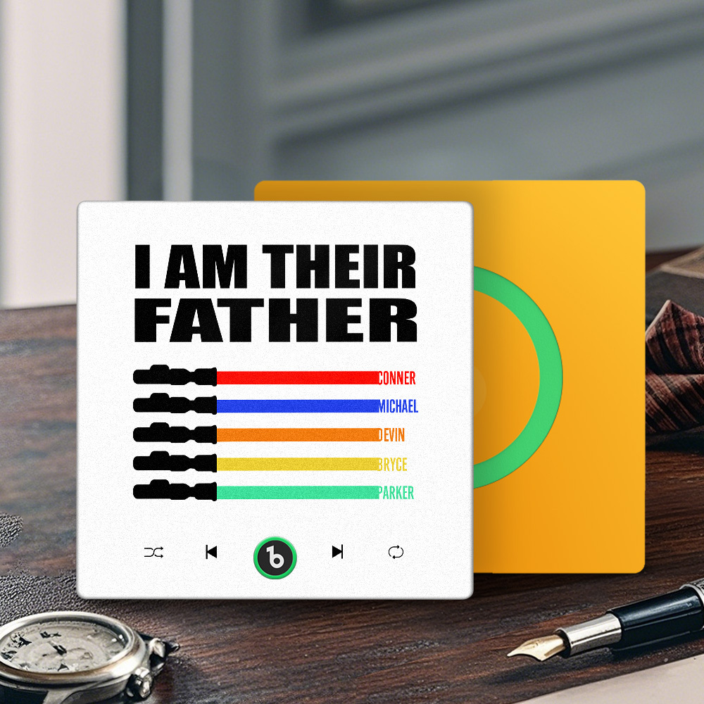 Custom Music Fridge Magnet New 4.0 Upgrade Colorful Frame Light Saber I Am Their Father Album Fridge Magnet Music Father's Day Gifts - 