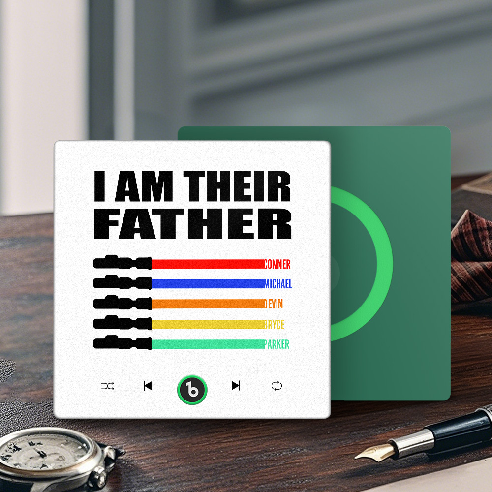 Custom Music Fridge Magnet New 4.0 Upgrade Colorful Frame Light Saber I Am Their Father Album Fridge Magnet Music Father's Day Gifts - 