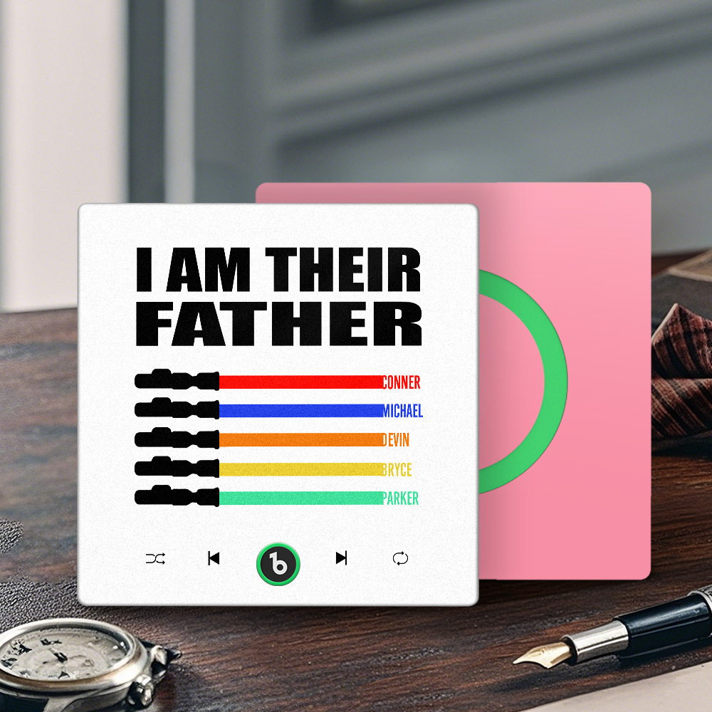 Custom Music Fridge Magnet New 4.0 Upgrade Colorful Frame Light Saber I Am Their Father Album Fridge Magnet Music Father's Day Gifts - 