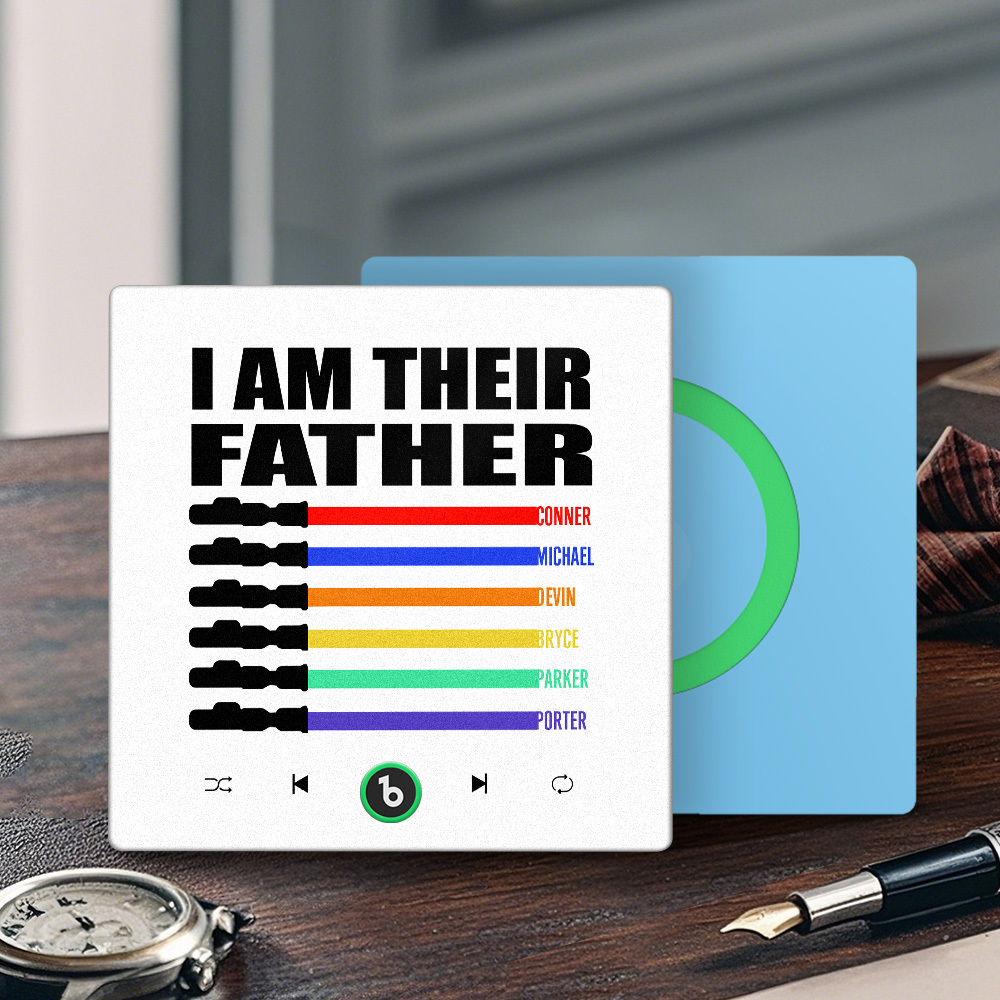 Custom Music Fridge Magnet New 4.0 Upgrade Colorful Frame Light Saber I Am Their Father Album Fridge Magnet Music Father's Day Gifts - 