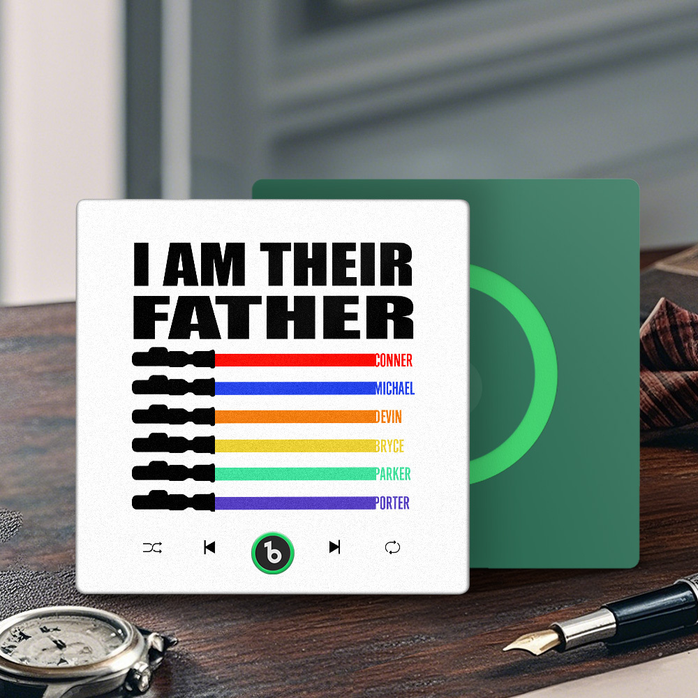 Custom Music Fridge Magnet New 4.0 Upgrade Colorful Frame Light Saber I Am Their Father Album Fridge Magnet Music Father's Day Gifts - 