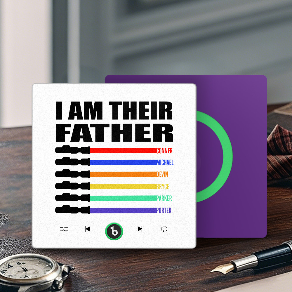 Custom Music Fridge Magnet New 4.0 Upgrade Colorful Frame Light Saber I Am Their Father Album Fridge Magnet Music Father's Day Gifts - 
