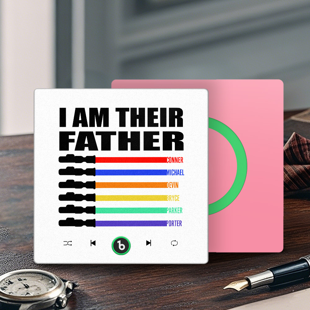 Custom Music Fridge Magnet New 4.0 Upgrade Colorful Frame Light Saber I Am Their Father Album Fridge Magnet Music Father's Day Gifts - 