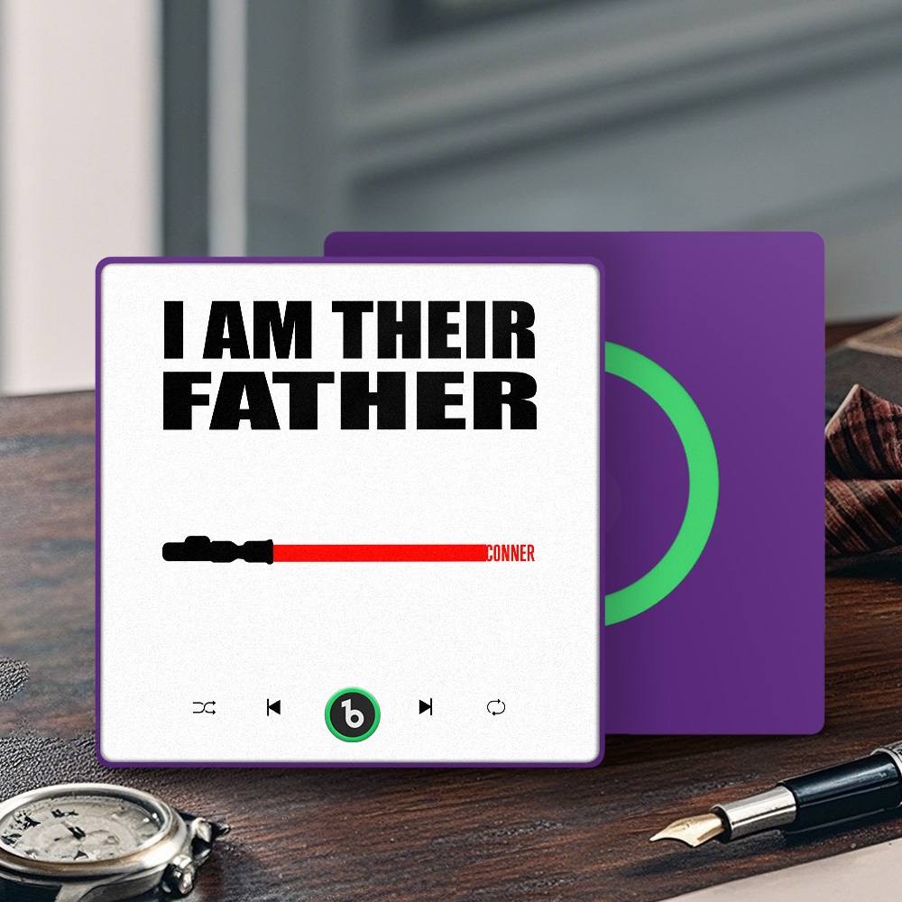 Custom Music Fridge Magnet New 4.0 Upgrade Colorful Frame Light Saber I Am Their Father Album Fridge Magnet Music Father's Day Gifts - 