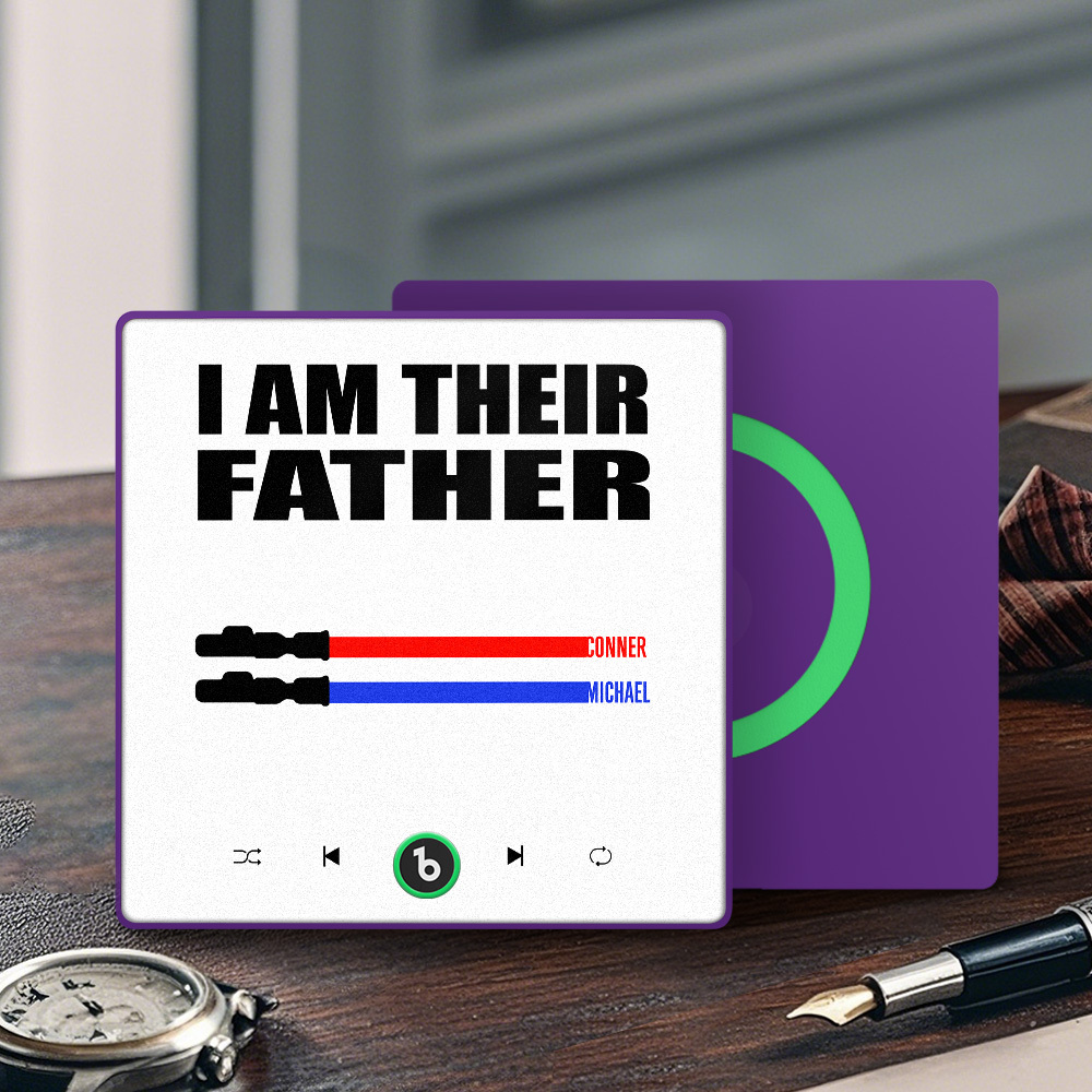 Custom Music Fridge Magnet New 4.0 Upgrade Colorful Frame Light Saber I Am Their Father Album Fridge Magnet Music Father's Day Gifts - 