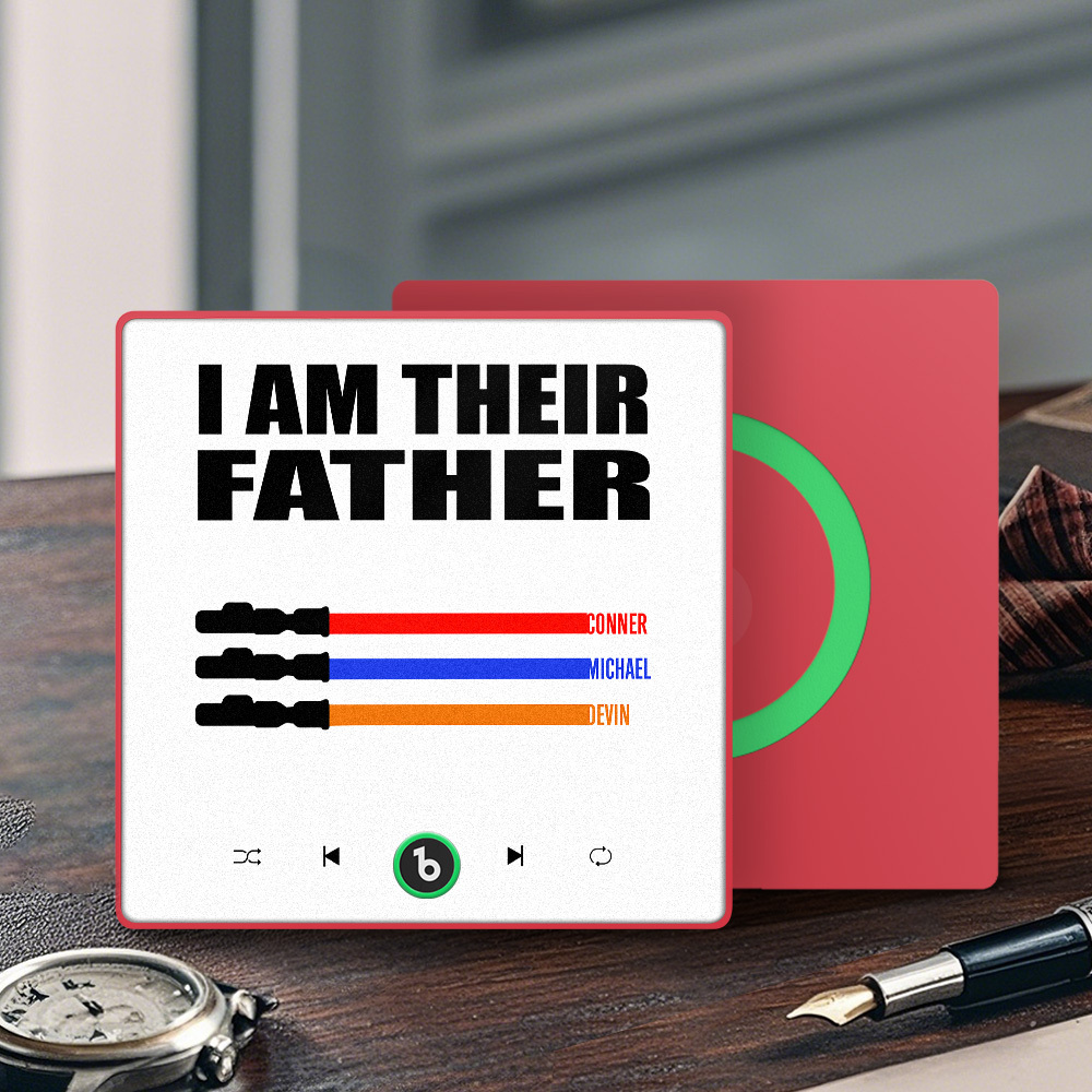 Custom Music Fridge Magnet New 4.0 Upgrade Colorful Frame Light Saber I Am Their Father Album Fridge Magnet Music Father's Day Gifts - 