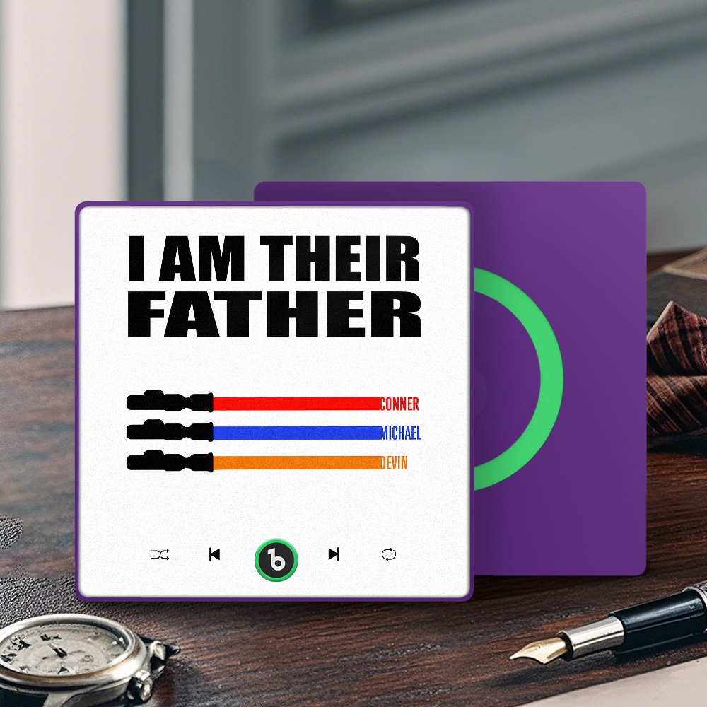 Custom Music Fridge Magnet New 4.0 Upgrade Colorful Frame Light Saber I Am Their Father Album Fridge Magnet Music Father's Day Gifts - 